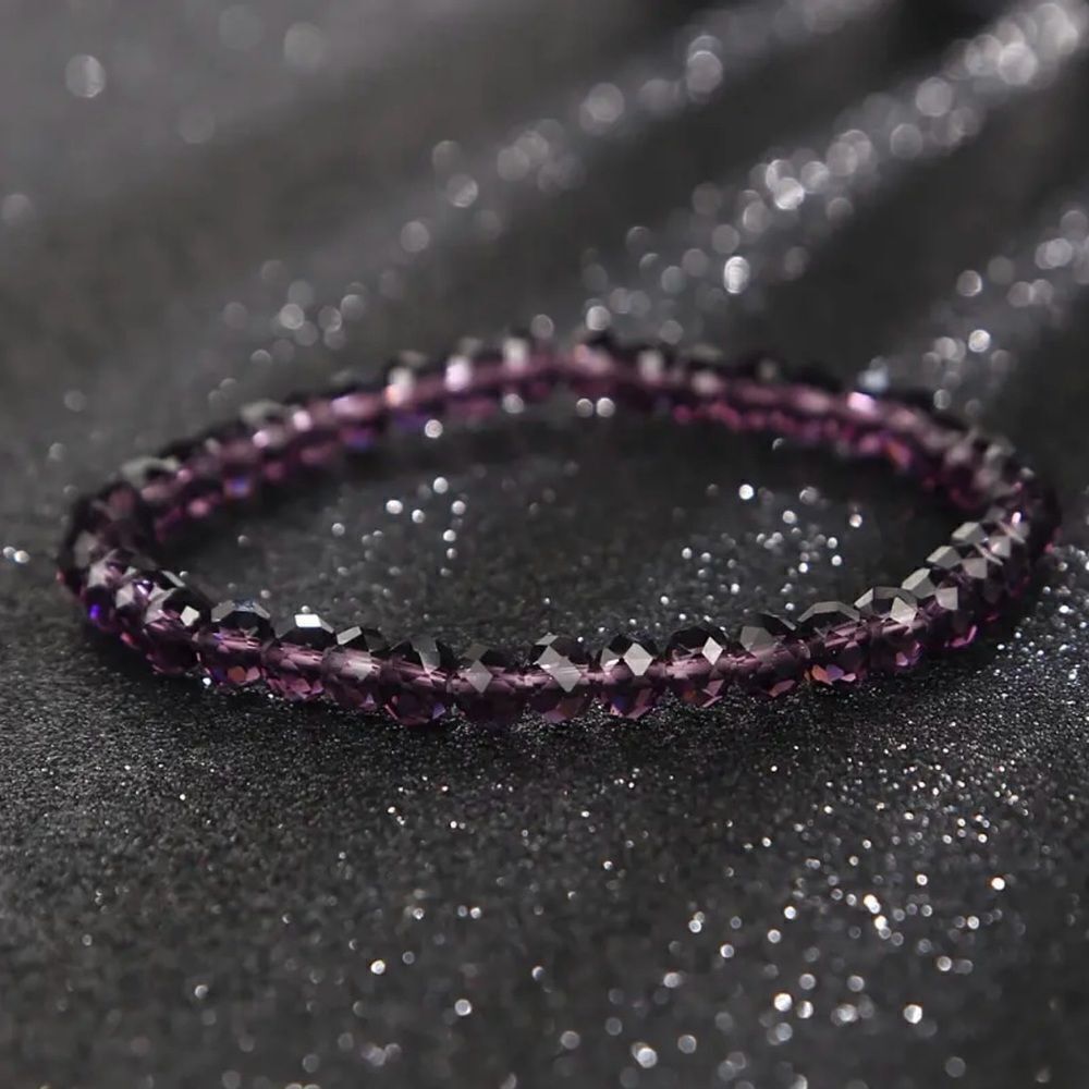 ⭐️3/$25⭐️ Dark Purple Crystal Stretch Bracelet NWT